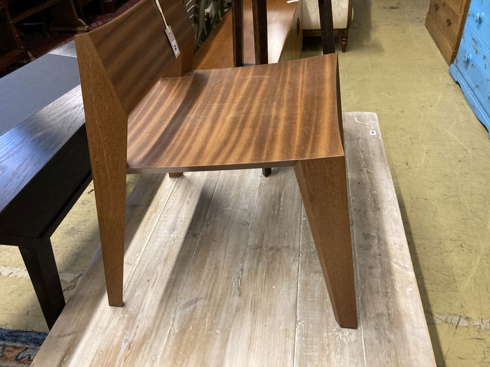 A Christopher Coane design sapele wood stout side chair